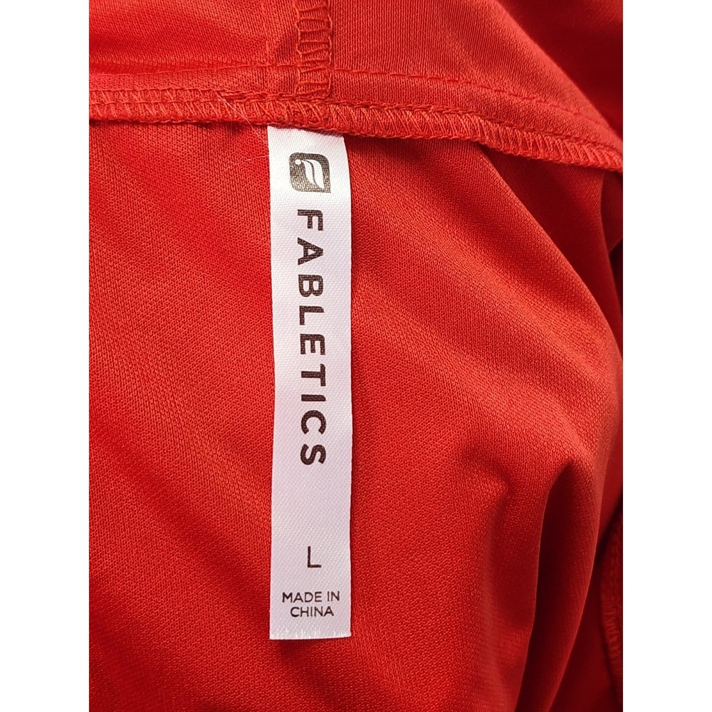 Fabletics Windbreaker Anorak Womens Large Red 1/4 Zip Hooded Sporty Rain Jacket - Picture 11 of 11